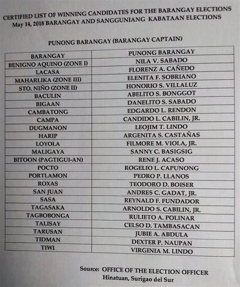 list of barangay captain in surigao city|Barangay captains in Surigao Sur gets orientation on disaster risk .